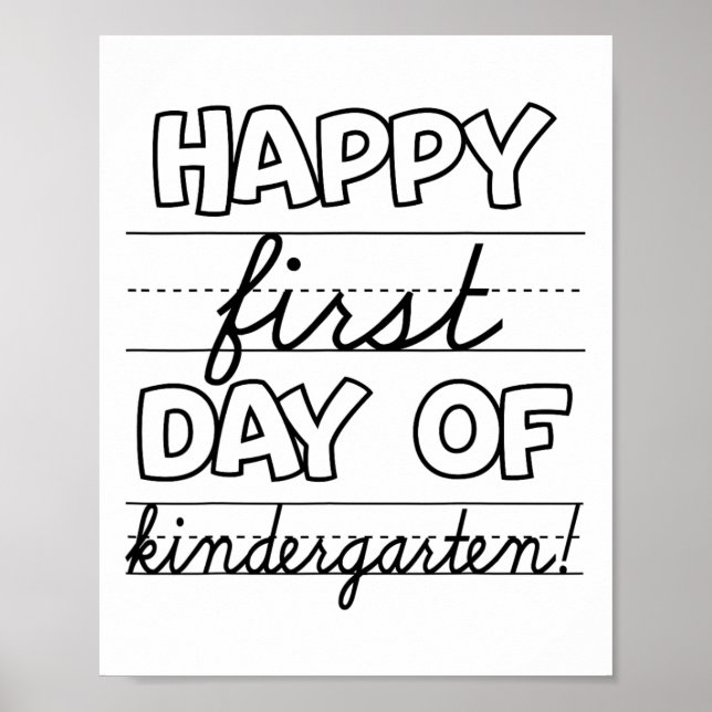 Happy First Day Of Kindergarten Kids Ck To School  Poster (Front)
