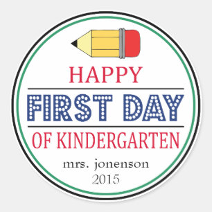 Happy First Day Of Kindergarten Pencil Sticker
