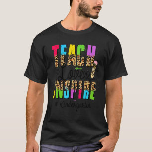 Happy First Day Of Kindergarten Teacher Boho Leop T-Shirt