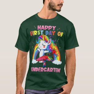 Happy First Day Of Kindergarten Unicorn Teacher St T-Shirt
