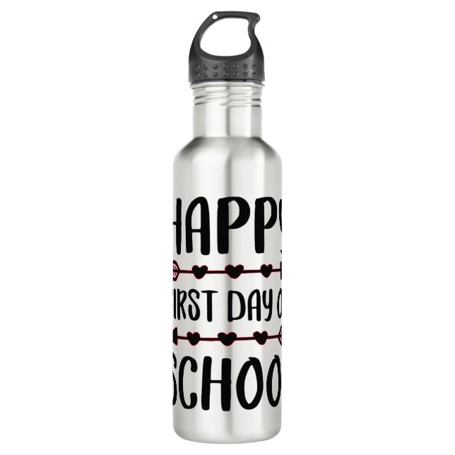 Happy First Day Of School Back To School 710 Ml Water Bottle (Front)