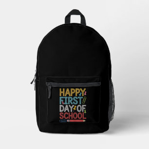 Happy First Day Of School Back To School  Printed Backpack