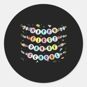 Happy First Day Of School Bracelet Back To School Classic Round Sticker