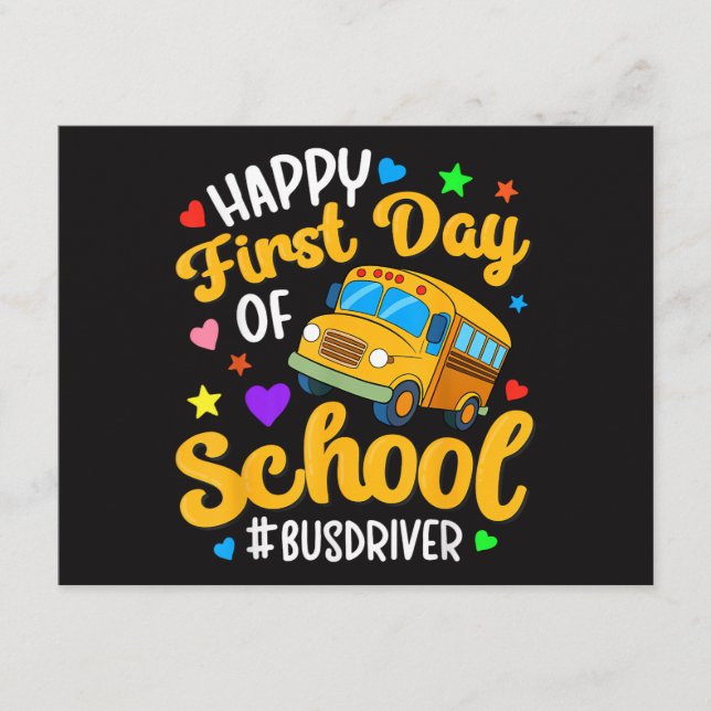 Happy First Day of School Bus Driver Back to Schoo Enclosure Card (Front)