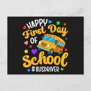 Happy First Day of School Bus Driver Back to Schoo Holiday Postcard