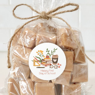 Happy First Day of School Classic Round Sticker