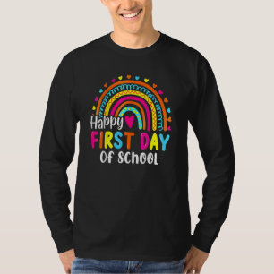 Happy First Day Of School Colourful Rainbow Heart  T-Shirt