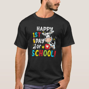 Happy First Day Of School Cow Student Back To Scho T-Shirt