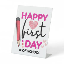 Happy First Day of School, Cute Hearts