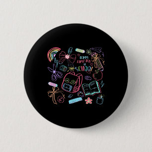Happy First Day Of School Cute Preppy Back To Scho 6 Cm Round Badge