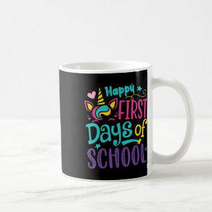Happy First Day Of School Cute Unicorn Back To Sch Coffee Mug
