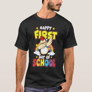 Happy First Day Of School Dabbing Chicken Back To T-Shirt