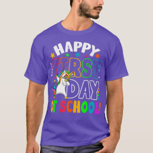 Happy First Day Of School Dabbing Unicorn Back To T-Shirt