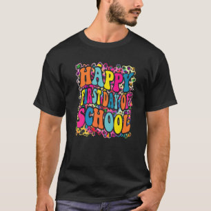 Happy First Day Of School For Teacher Leopard Tie T-Shirt