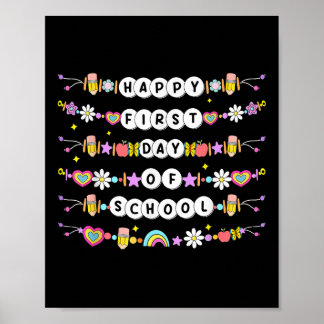 Happy First Day Of School Friendship Bracelets Kid Poster