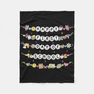 Happy First Day Of School Friendship Bracelets Tea Fleece Blanket