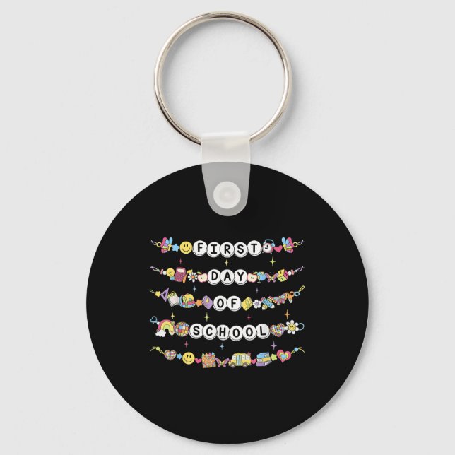 Happy First Day Of School Friendship Bracelets Tea Key Ring (Front)