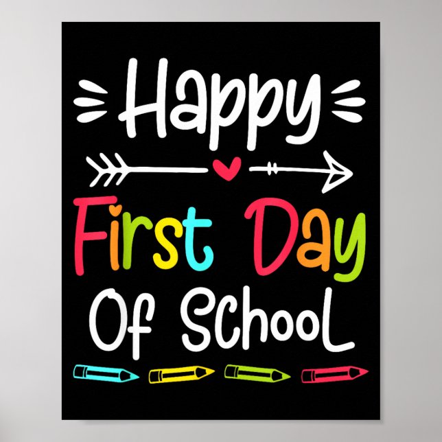 Happy first day of school funny back to school poster (Front)