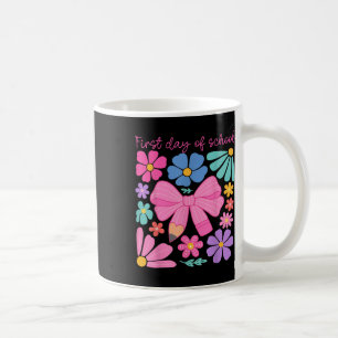 Happy First Day Of School Girls Coquette Bow Back Coffee Mug