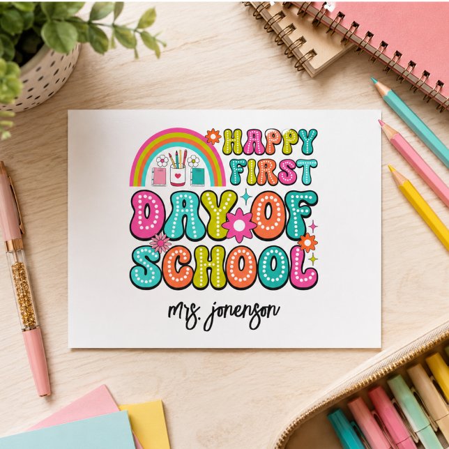 Happy First Day of School  Holiday Postcard (Happy First Day of School Holiday Postcard)