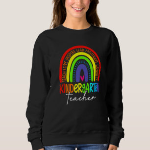 Happy First Day Of School Kindergarten Rainbow Tea Sweatshirt