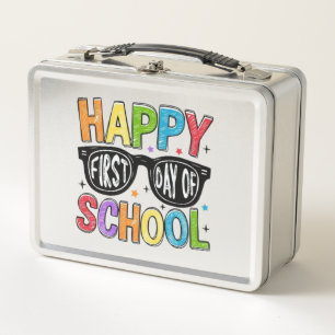 🌈📚 Happy First Day of School Metal Lunch Box