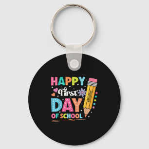 Happy First Day Of School Pencil Teacher Cute Back Key Ring