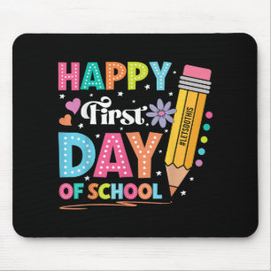 Happy First Day Of School Pencil Teacher Cute Back Mouse Pad