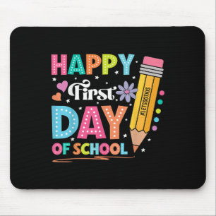 Happy First Day Of School Pencil Teacher Cute Back Mouse Pad
