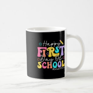 Happy First Day Of School Pencil Teacher Kids Back Coffee Mug