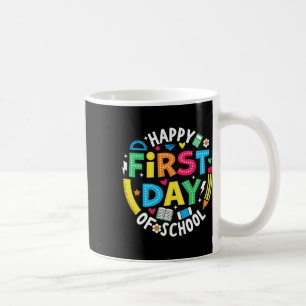 Happy First Day Of School Pencil Teacher Kids Back Coffee Mug