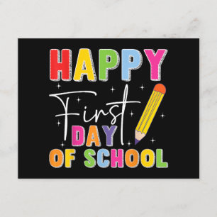 Happy First Day Of School Pencil Teacher Kids Back Enclosure Card