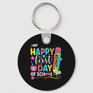 Happy First Day Of School Pencil Teacher Kids Back Key Ring