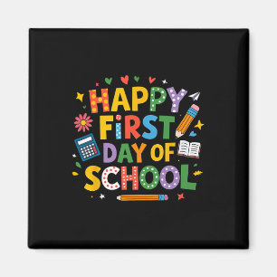 Happy First Day Of School Pencil Teacher Kids Back Magnet