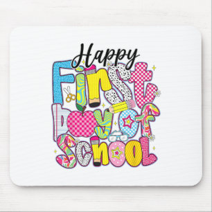 Happy First Day Of School Pencil Teacher Kids Back Mouse Pad