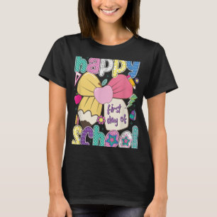 Happy First Day Of School Pencil Teacher Kids Back T-Shirt