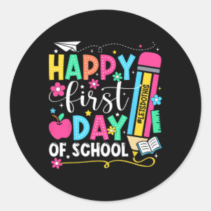 Happy First Day Of School Pencil Teacher Kids Ck T Classic Round Sticker