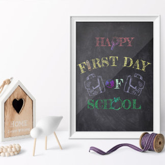 Happy First day of school Poster Gift for kids