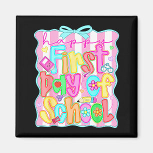 Happy First Day Of School Preppy Back To School Magnet