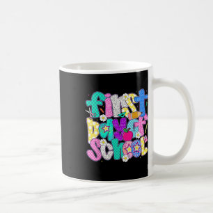 Happy First Day Of School Preppy Teacher Kids Back Coffee Mug