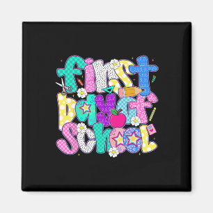 Happy First Day Of School Preppy Teacher Kids Back Magnet