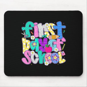 Happy First Day Of School Preppy Teacher Kids Back Mouse Pad