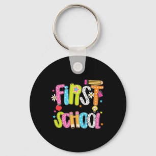 Happy First Day Of School Preppy Teacher Kids Ck T Key Ring