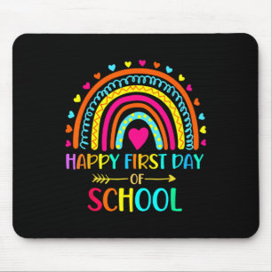 Happy First Day Of School Rainbow Back To School T Mouse Pad