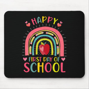 Happy First Day Of School Rainbow Teacher Back To  Mouse Pad