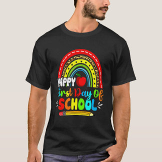 Happy First Day Of School Rainbow Teacher Student T-Shirt