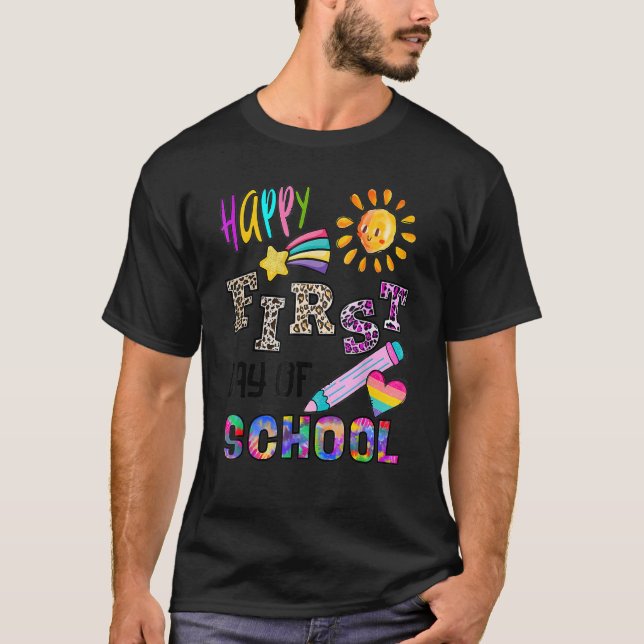 Happy First Day Of School School Clipart For Teach T-Shirt (Front)