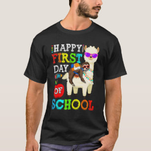 Happy First Day Of School Sloth Riding Llama Teach T-Shirt