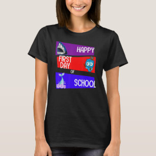 Happy First Day Of School Squad Grade Shark Owl Me T-Shirt