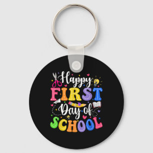 Happy First Day Of School Teacher Kids Back To Sch Key Ring